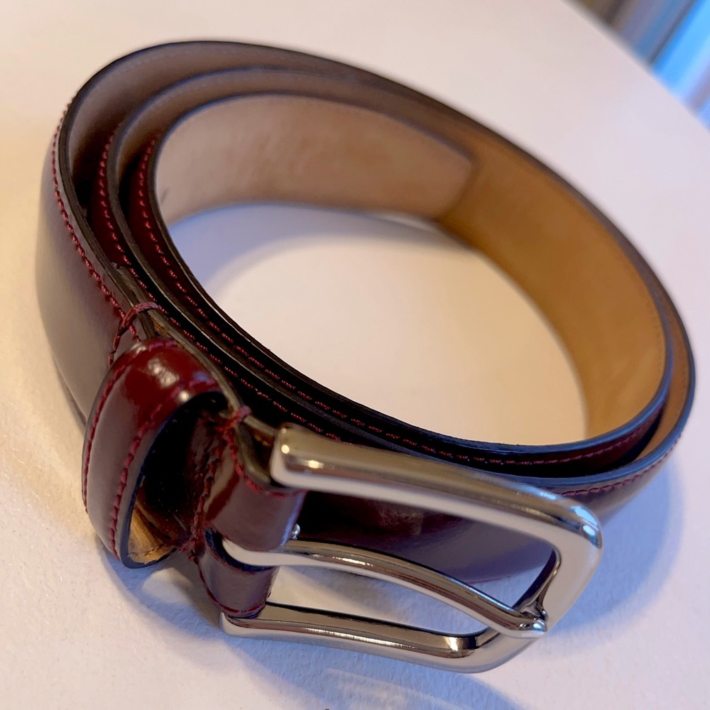 Cole Haan Leather Belt Red Wine